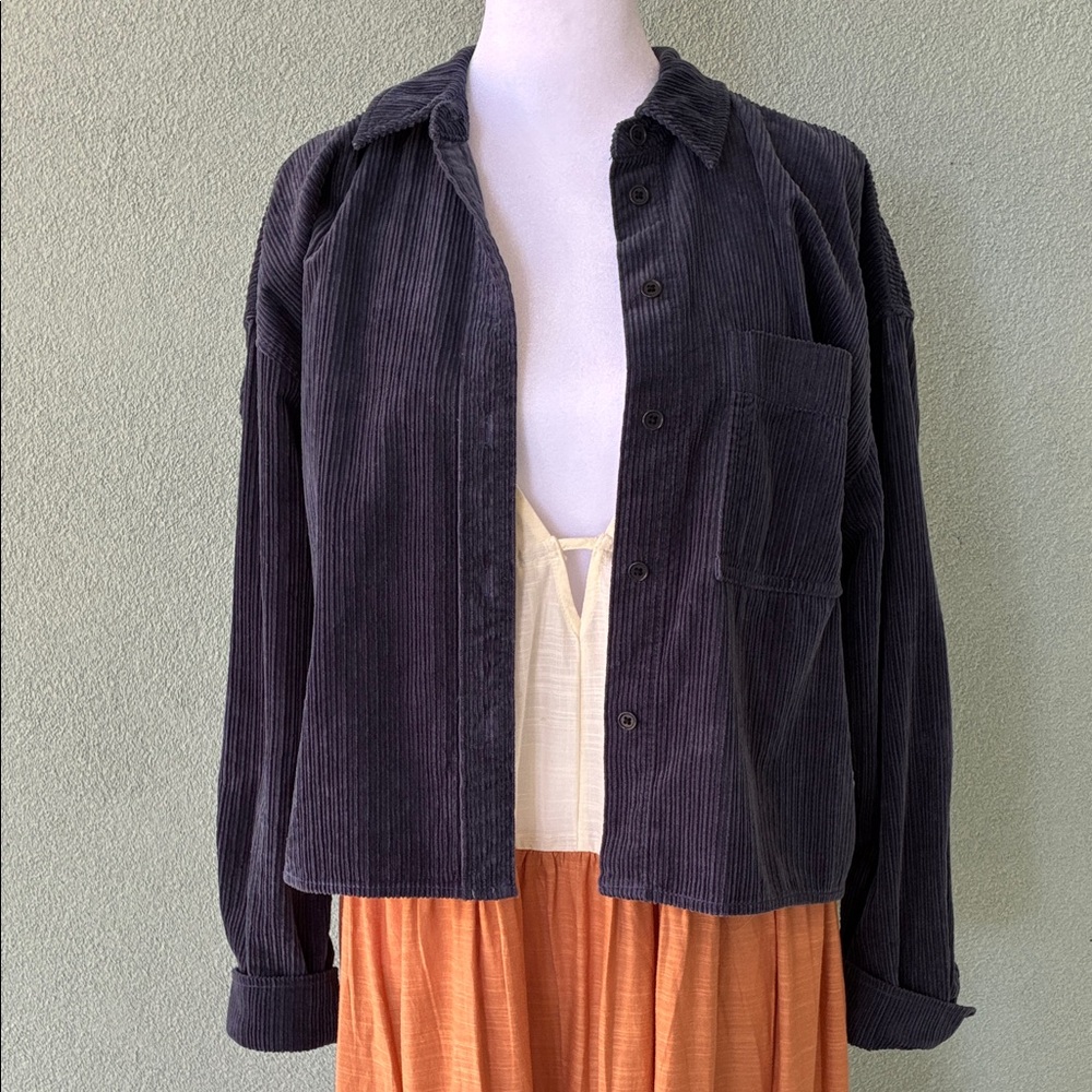 Madewell Corduroy Cropped Button-Up Shirt